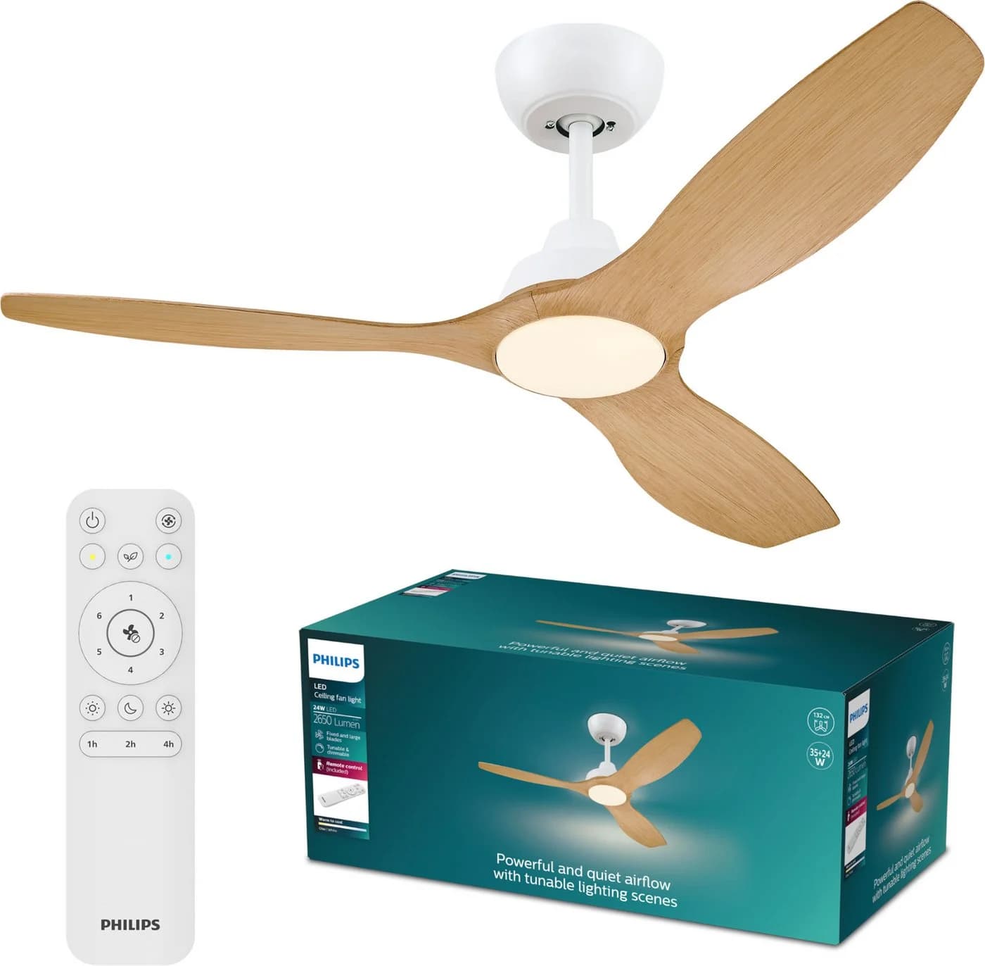 Philips Olas LED Deckenleuchte mit Ventilator 106cm schwarz-braun - Bild 2