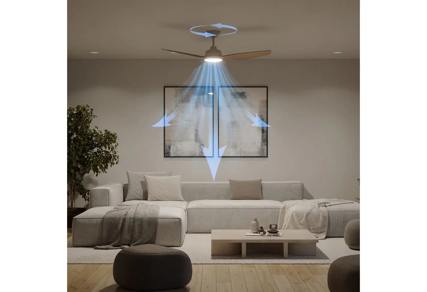 Philips Olas LED Deckenleuchte mit Ventilator 106cm schwarz-braun - Bild 3