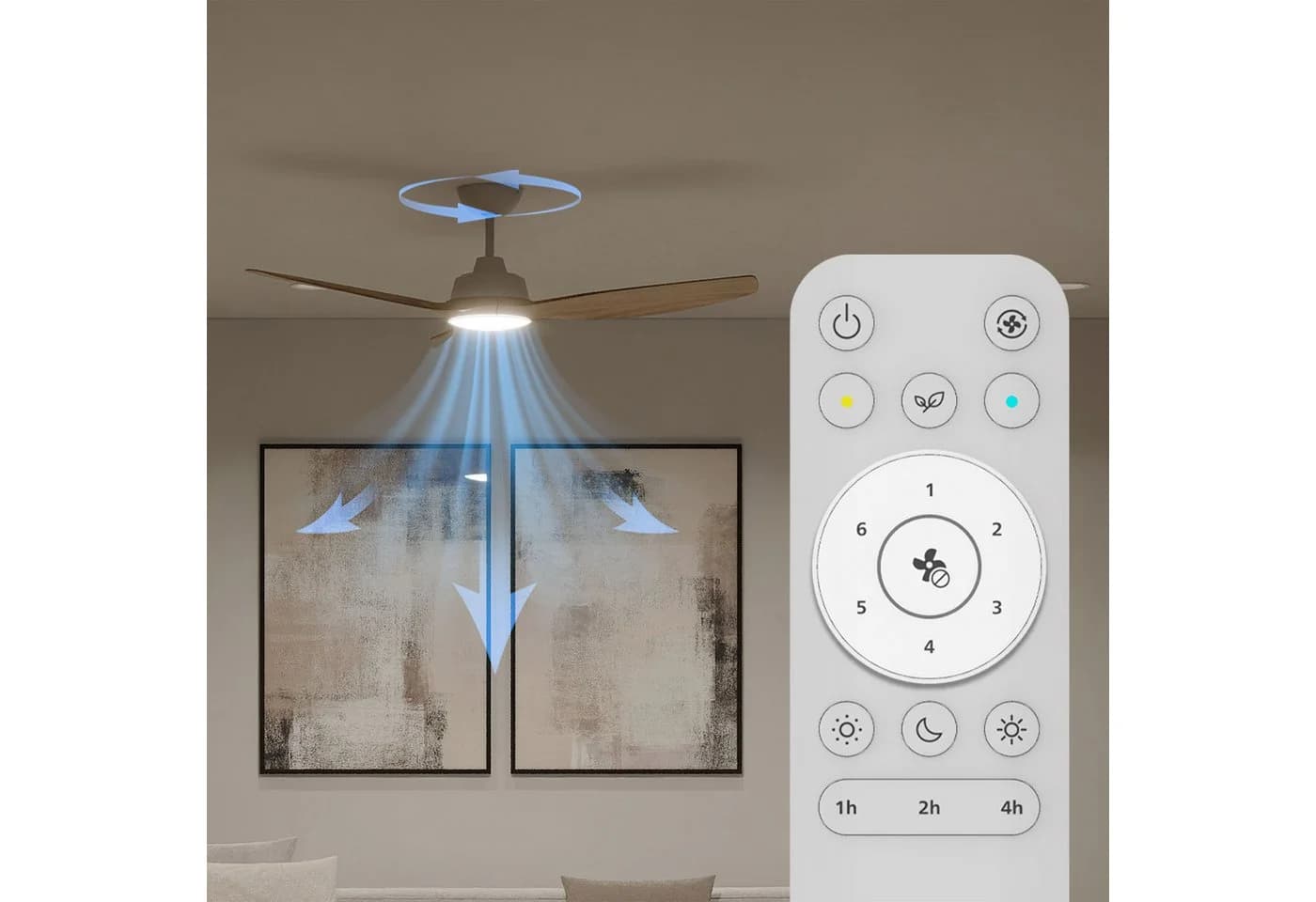 Philips Olas LED Deckenleuchte mit Ventilator 106cm schwarz-braun - Bild 4