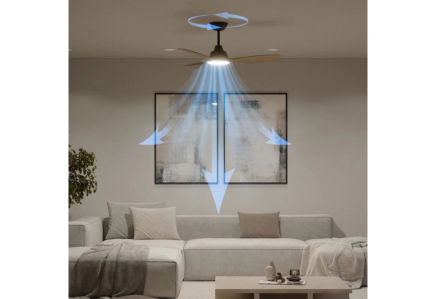 Philips Olas Deckenventilator mit LED 106cm Schwarz-Braun - Bild 3
