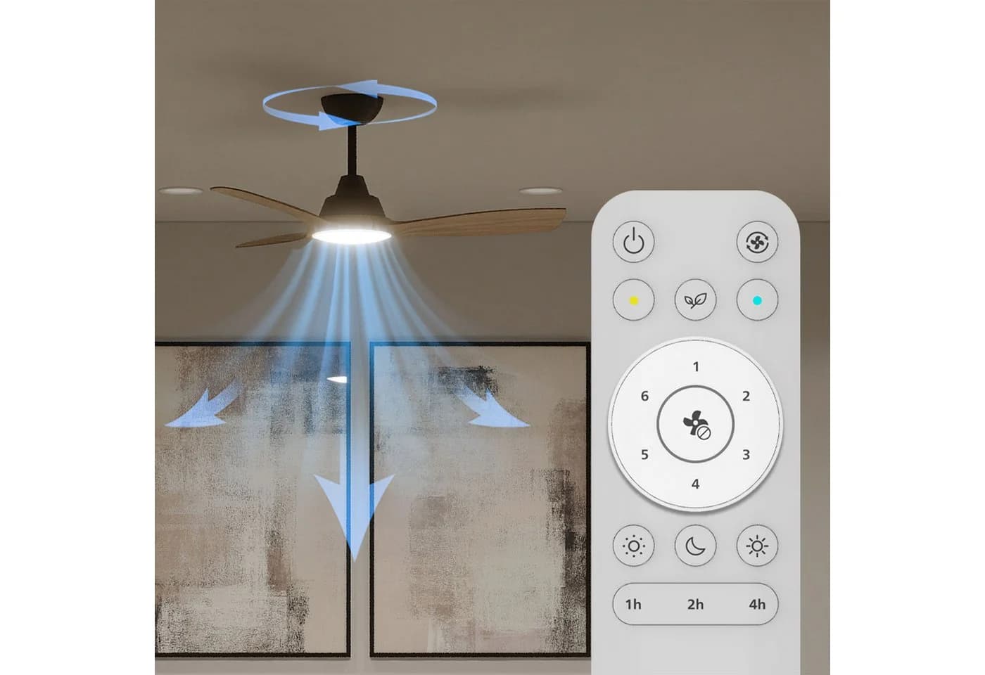 Philips Olas Deckenventilator mit LED 106cm Schwarz-Braun - Bild 4