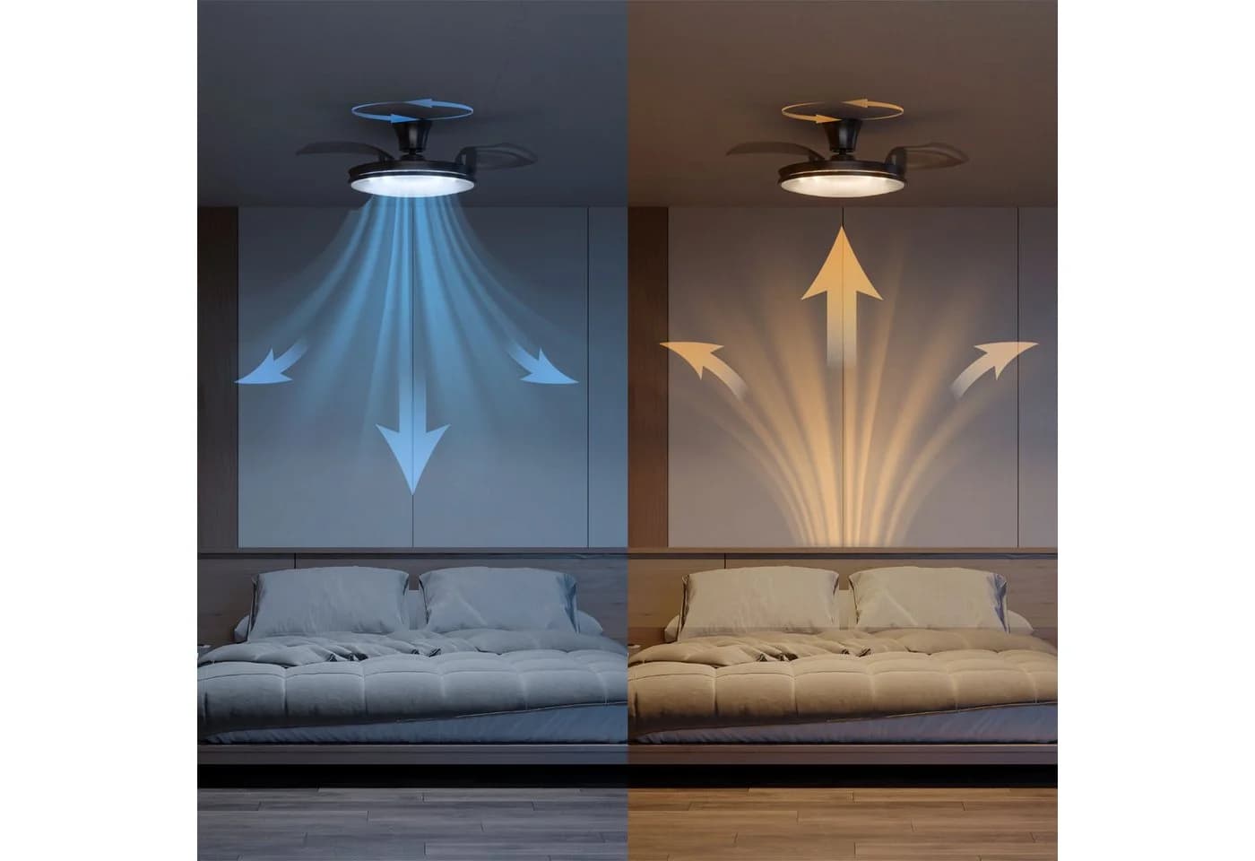 Philips Atlas LED Deckenleuchte mit Ventilator, einziehbare Rotorblätter, grau - Bild 5