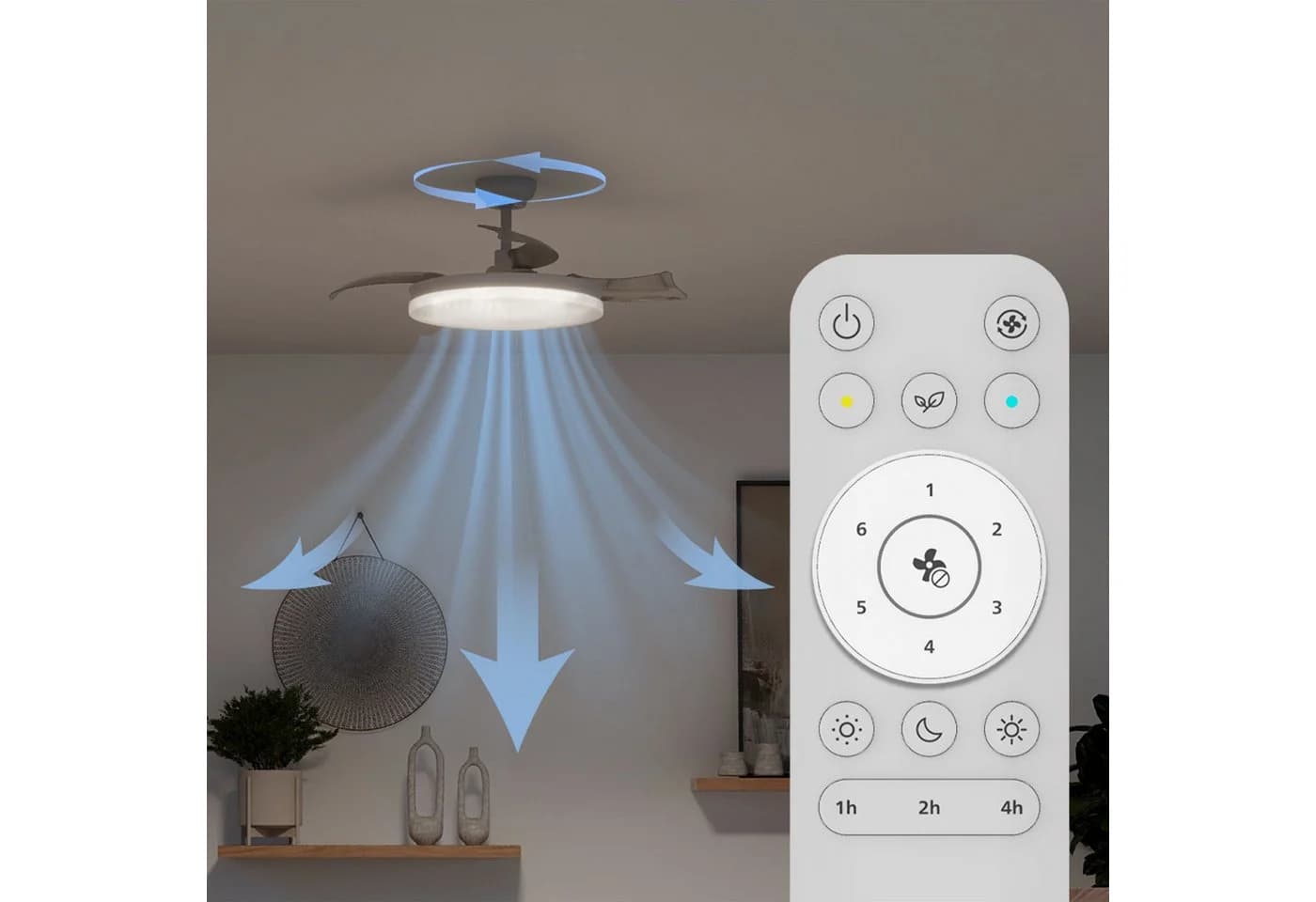 Philips Solr Deckenventilator LED mit einziehbaren Rotorblättern weiß - Bild 4