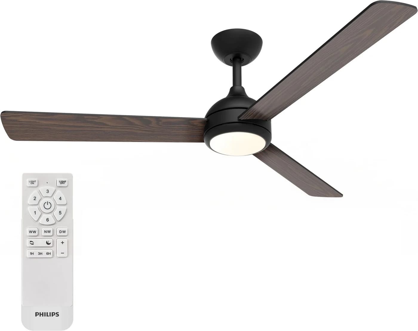 Philips Deckenventilator mit LED Licht Schwarz-Braun - Bild 2