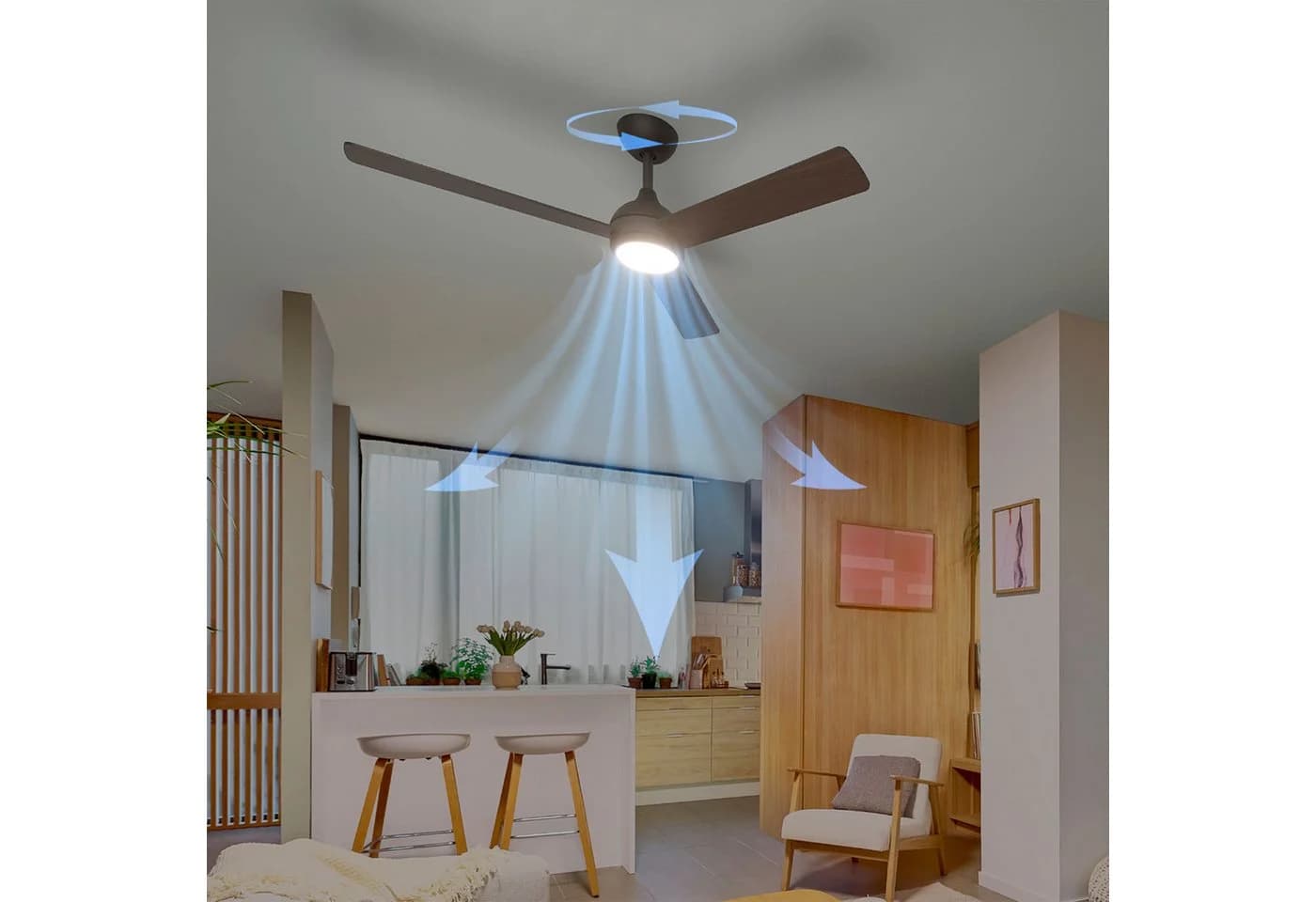 Philips Deckenventilator mit LED Licht Schwarz-Braun - Bild 3