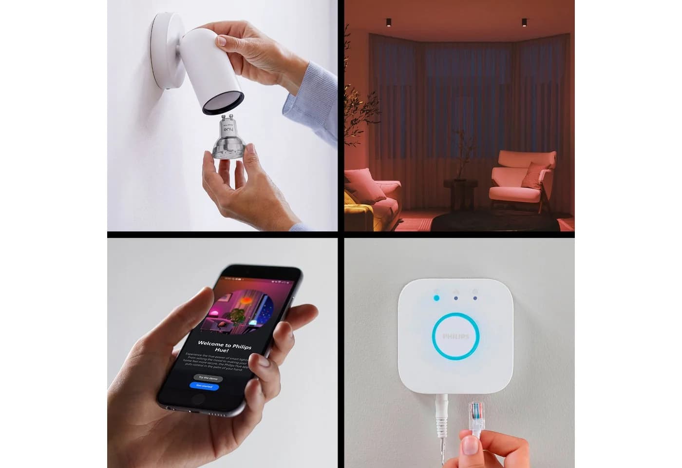 Philips Hue Essential Starter Kit 3x GU10 LED Bridge Dimmschalter - Bild 3