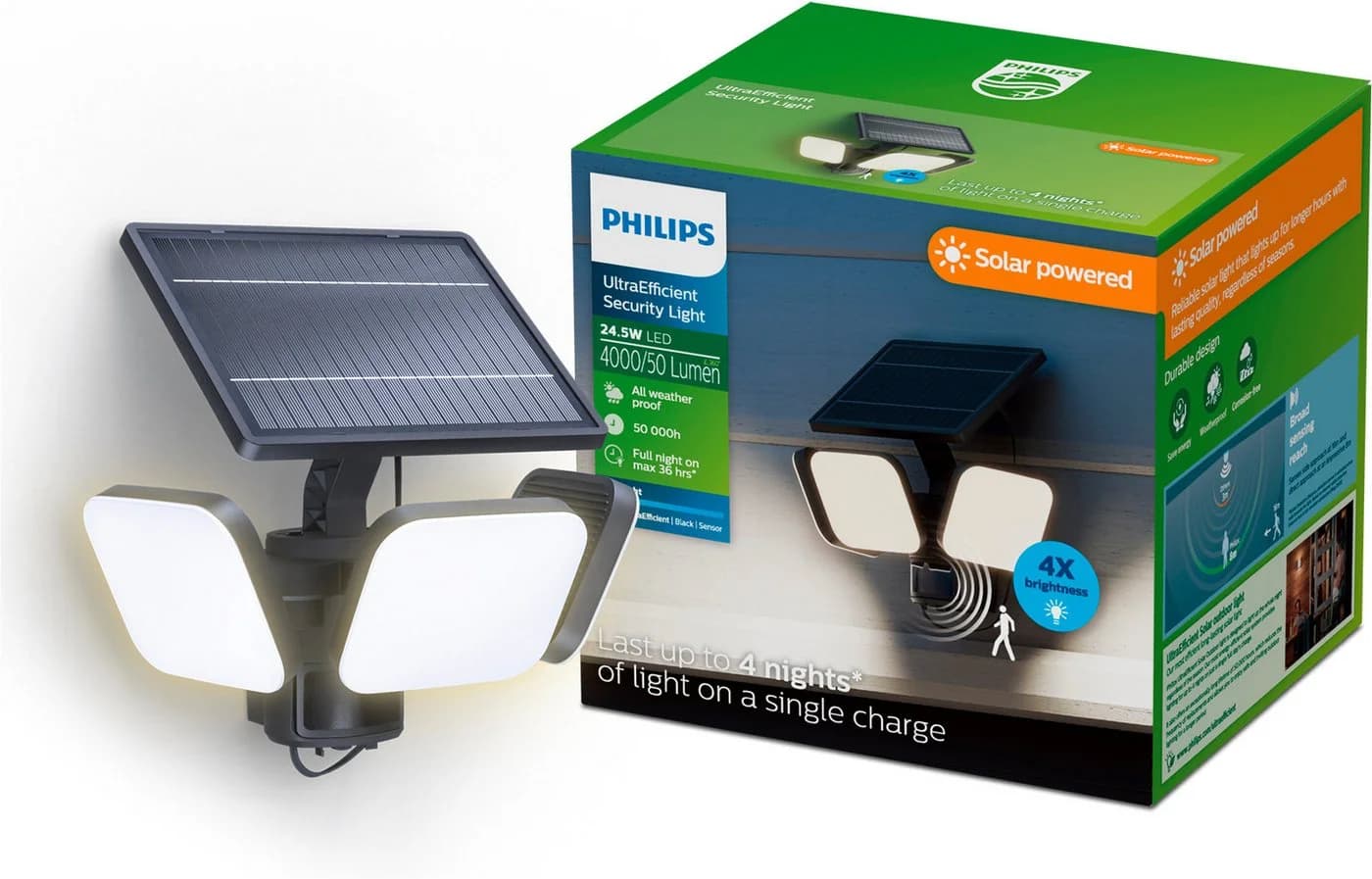 Philips Zyren Solar Flutlichtstrahler 4000 Lumen Schwarz - Bild 2