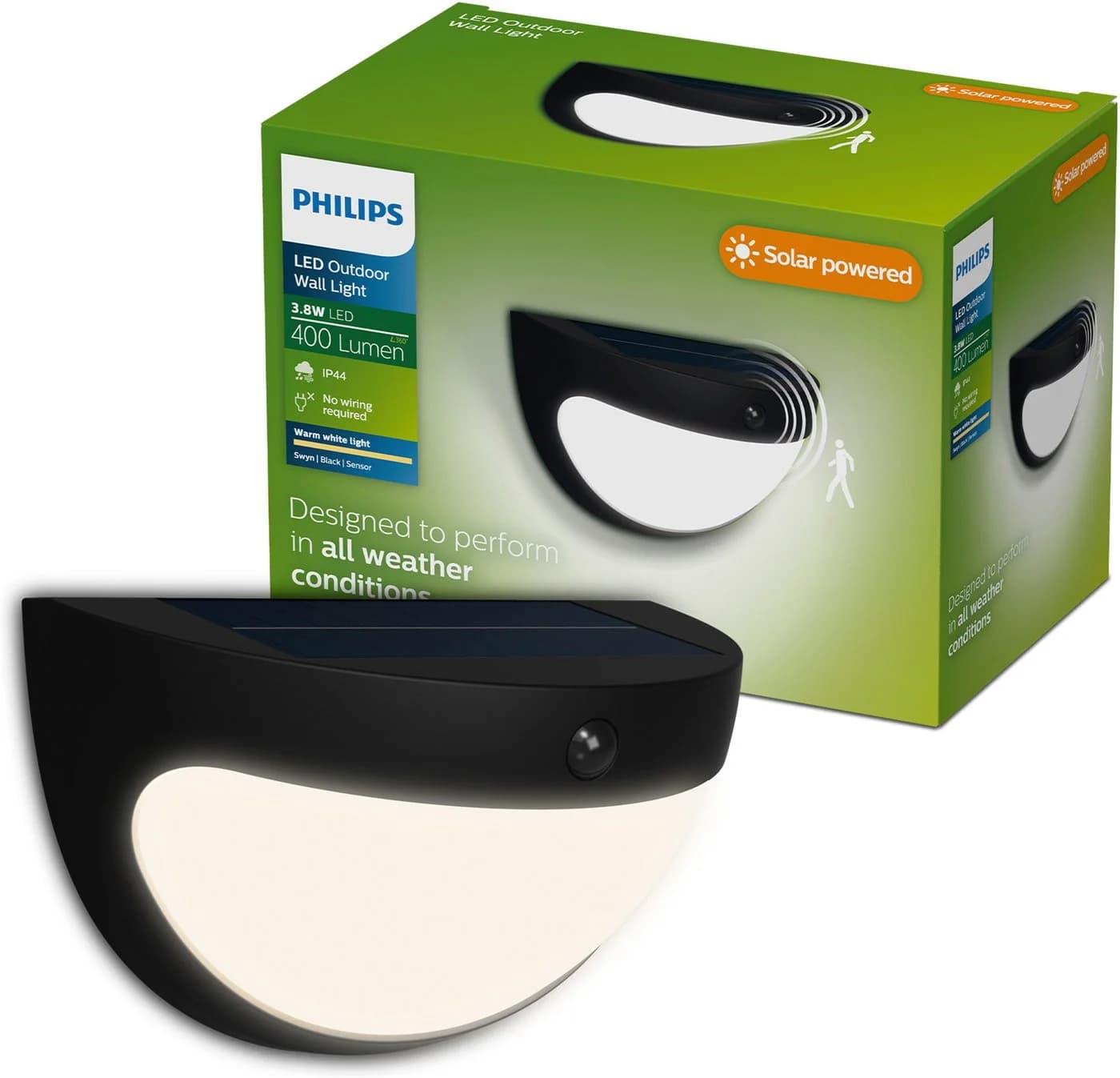 Philips LED Außen-Wandleuchte Solar Swyn Schwarz - Bild 2