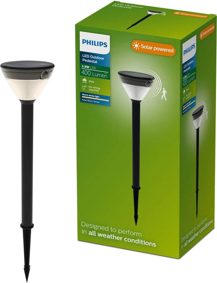 Philips LED Sockelleuchte Outdoor Solar Kyna Schwarz Bewegungsmelder - Bild 2