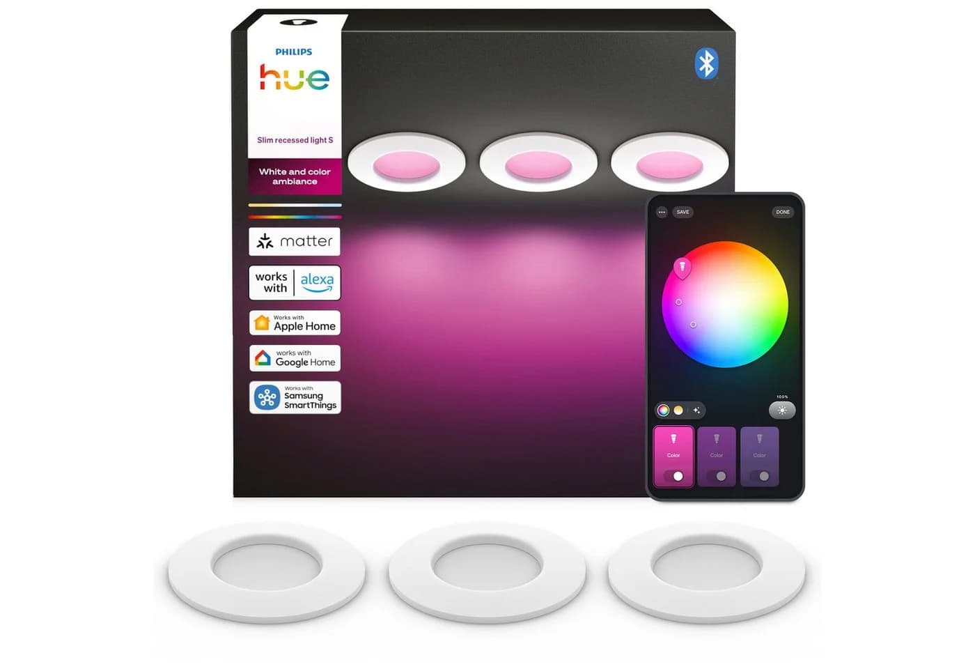 Philips Hue LED Deckenspot Slim Downlight Einbauleuchte Weiss - Bild 2