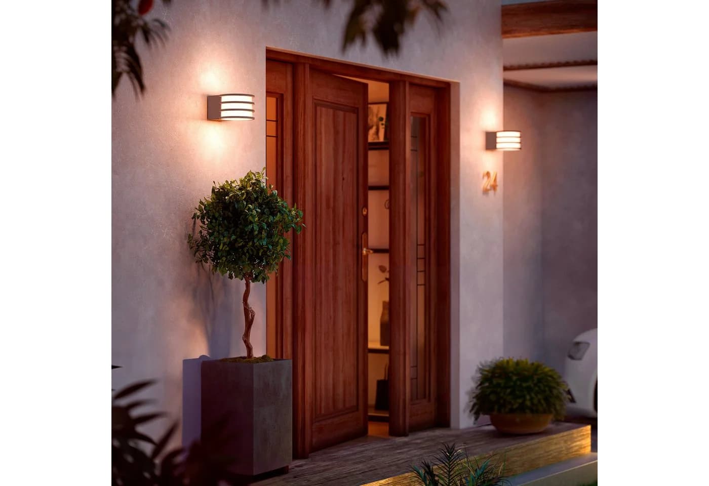 Philips Hue LED Außen-Wandleuchte Lucca Grau Smart Home