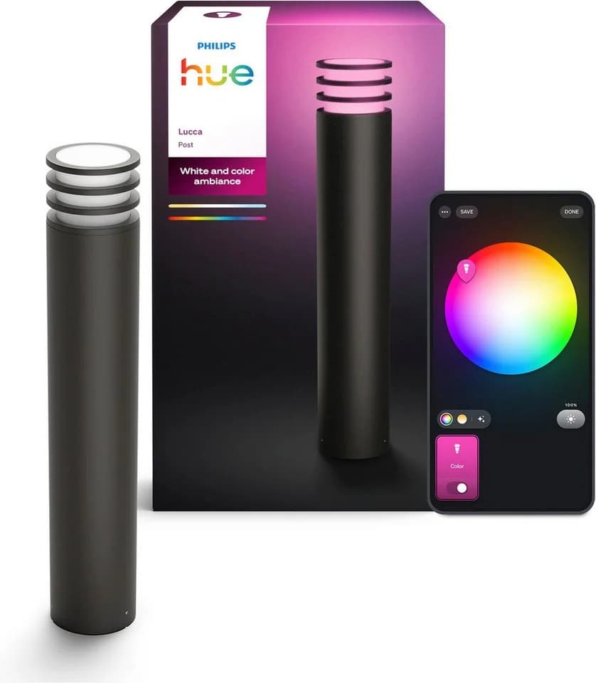 Philips Hue LED Außen-Stehlampe Lucca Grau Smart Home - Bild 2