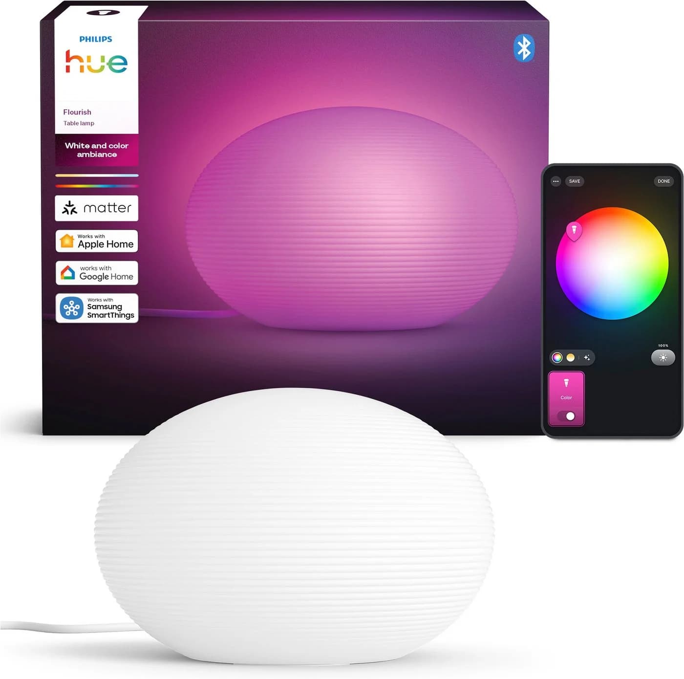 Philips Hue LED Tischleuchte Flourish Grau Smart Home dimmbar - Bild 2
