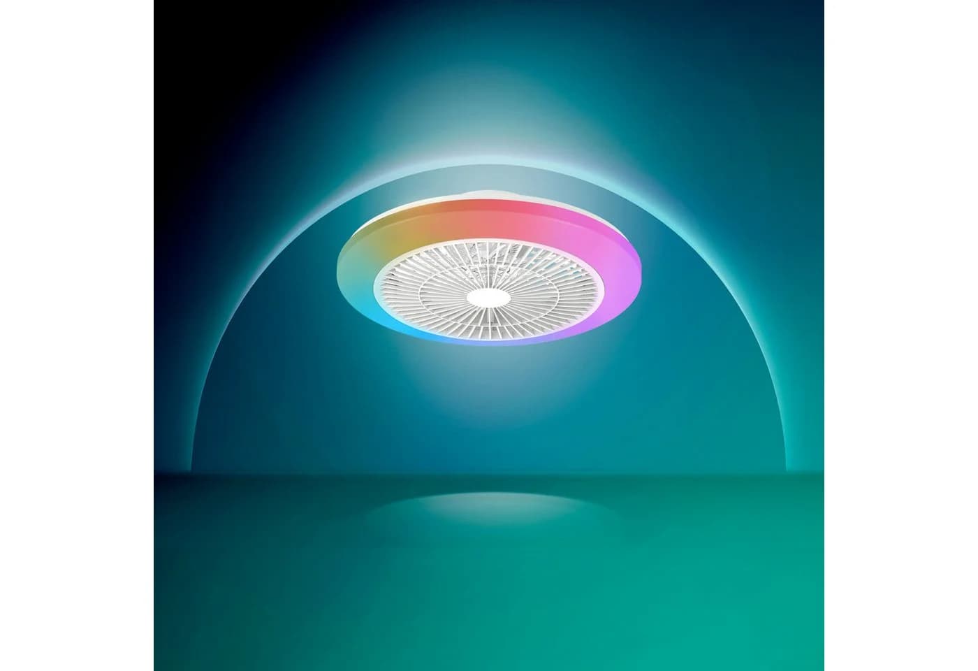 Philips Amigo Deckenventilator mit LED, weiß, RGB, dimmbar, Fernbedienung
