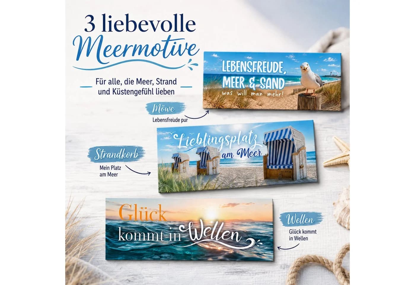 TOBJA Tischkalender Deko-Magnete 3er Set Meer - Bild 5