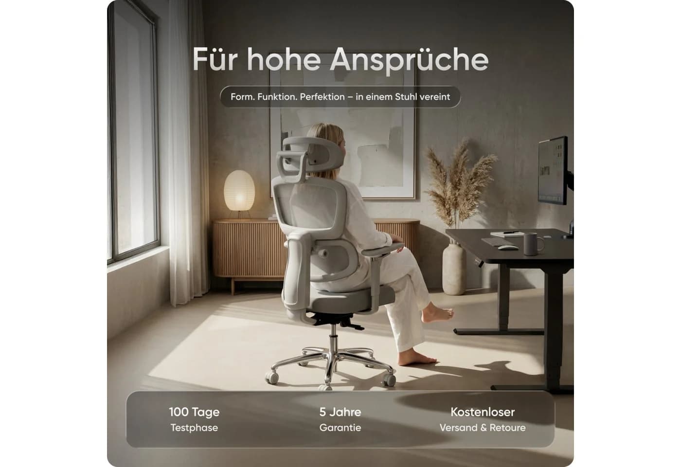 DESKSPACE Move Pro Bürostuhl Ergonomisch Netzrücken 3D-Armlehnen - Bild 2