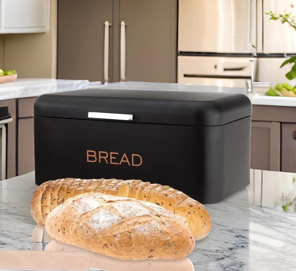 Cheffinger Brotkasten Metall Schwarz CF-BB34 - Bild 3