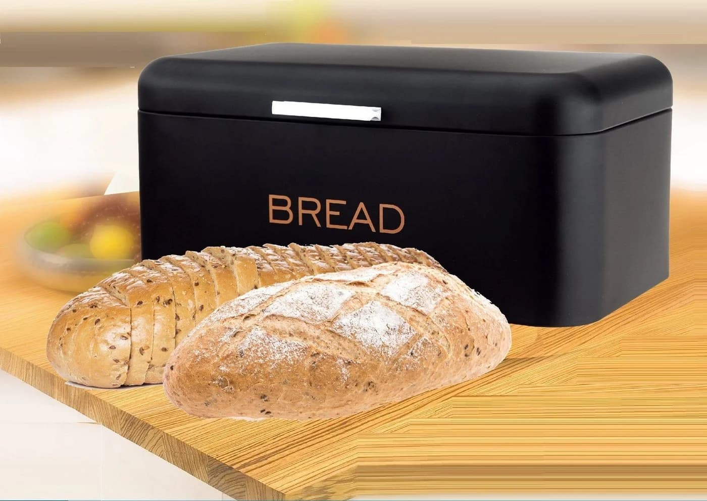 Cheffinger Brotkasten Metall Schwarz CF-BB34 - Bild 5