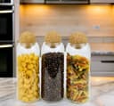 Cheffinger Vorratsdosen Glas 3er-Set 1,15L mit Bambusdeckel Bild 1