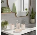 Cheffinger Badaccessoire-Set Seifenspender Zahnbürstenhalter Beige Bild 1