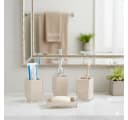 Cheffinger Badaccessoire-Set Seifenspender Zahnbürstenhalter Beige Bild 3