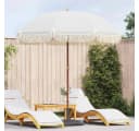 vidaXL Sonnenschirm Strandparasol Grau Weiß UV-beständig Kippbar Bild 1