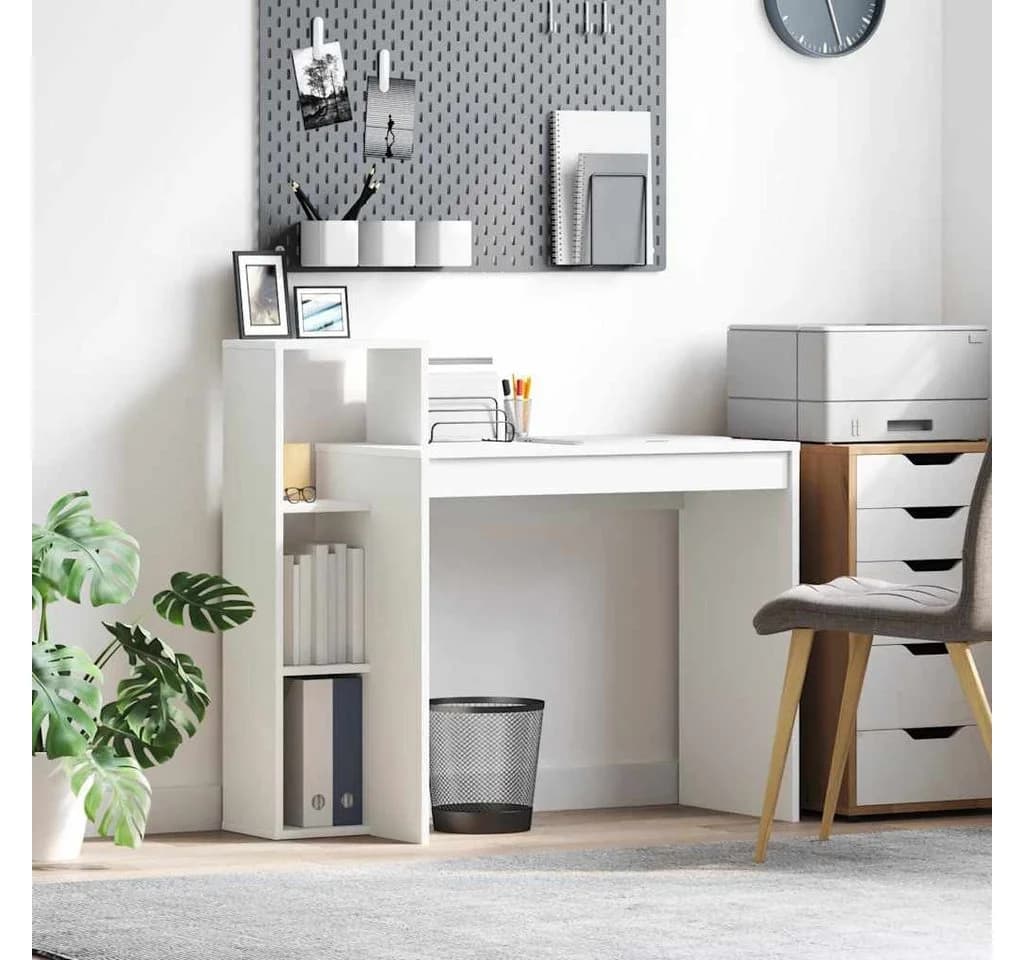 vidaXL Schreibtisch Weiß mit Regal