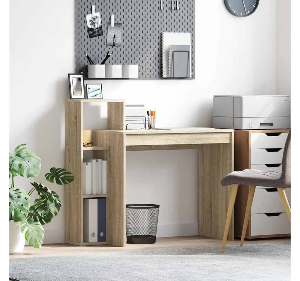 vidaXL Schreibtisch Sonoma-Eiche Holzwerkstoff mit Regal