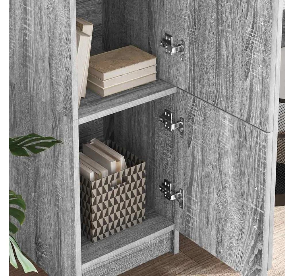 vidaXL Highboard Grau Modern 3 Türen Holzwerkstoff - Bild 4