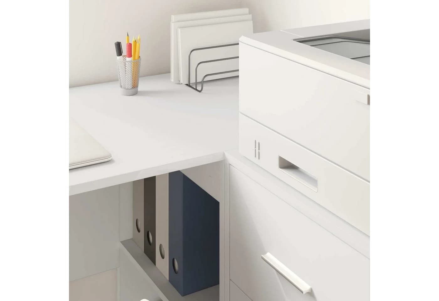 vidaXL Sideboard Weiß mit Schublade und Tür Modern - Bild 4