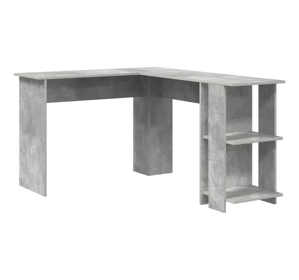 vidaXL Eckschreibtisch Beton Grau mit Regal Holzwerkstoff - Bild 2