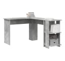 vidaXL Eckschreibtisch Beton Grau mit Regal Holzwerkstoff Bild 3