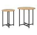 vidaXL Beistelltisch-Set 2-tlg. Artisan Eiche Schwarz Metall Bild 2