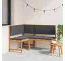 vidaXL Gartenstuhl Massivholz Braun mit Kissen Bild 1