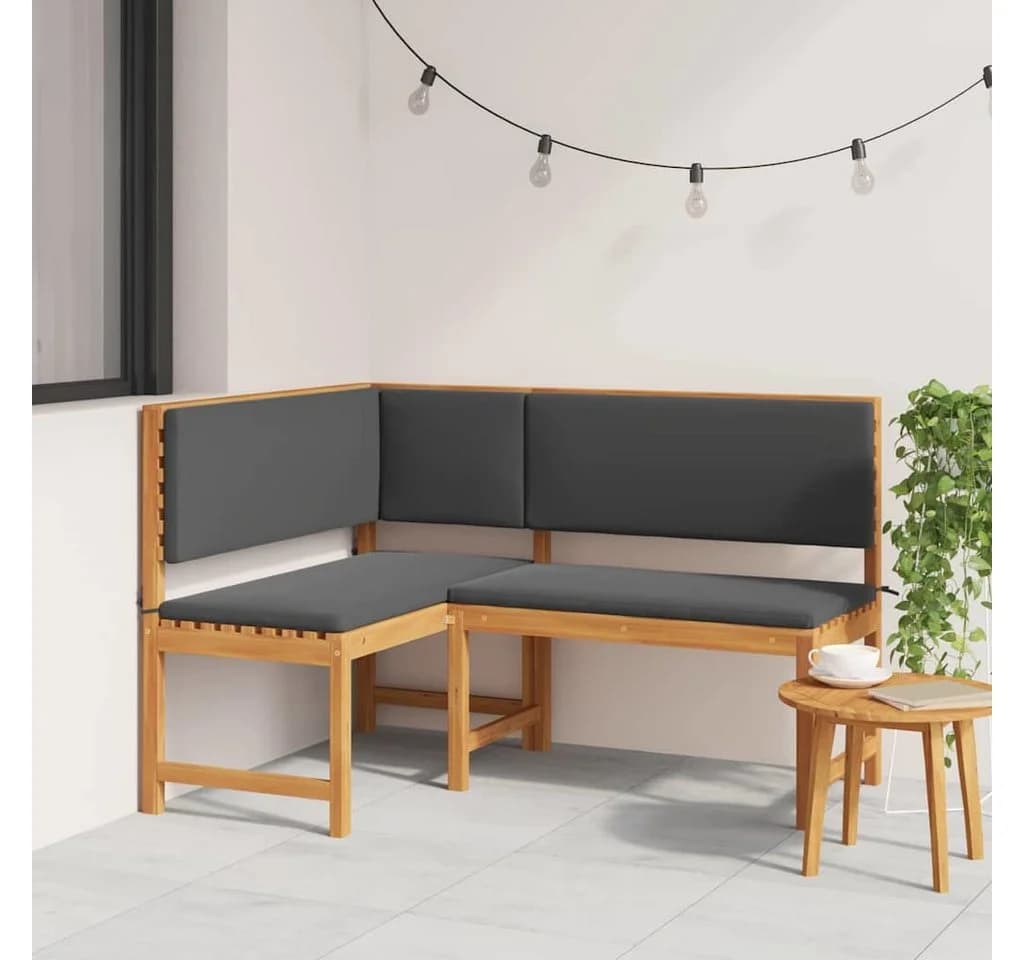 vidaXL Gartenstuhl Massivholz Braun mit Kissen