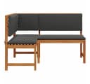 vidaXL Gartenstuhl Massivholz Braun mit Kissen Bild 5