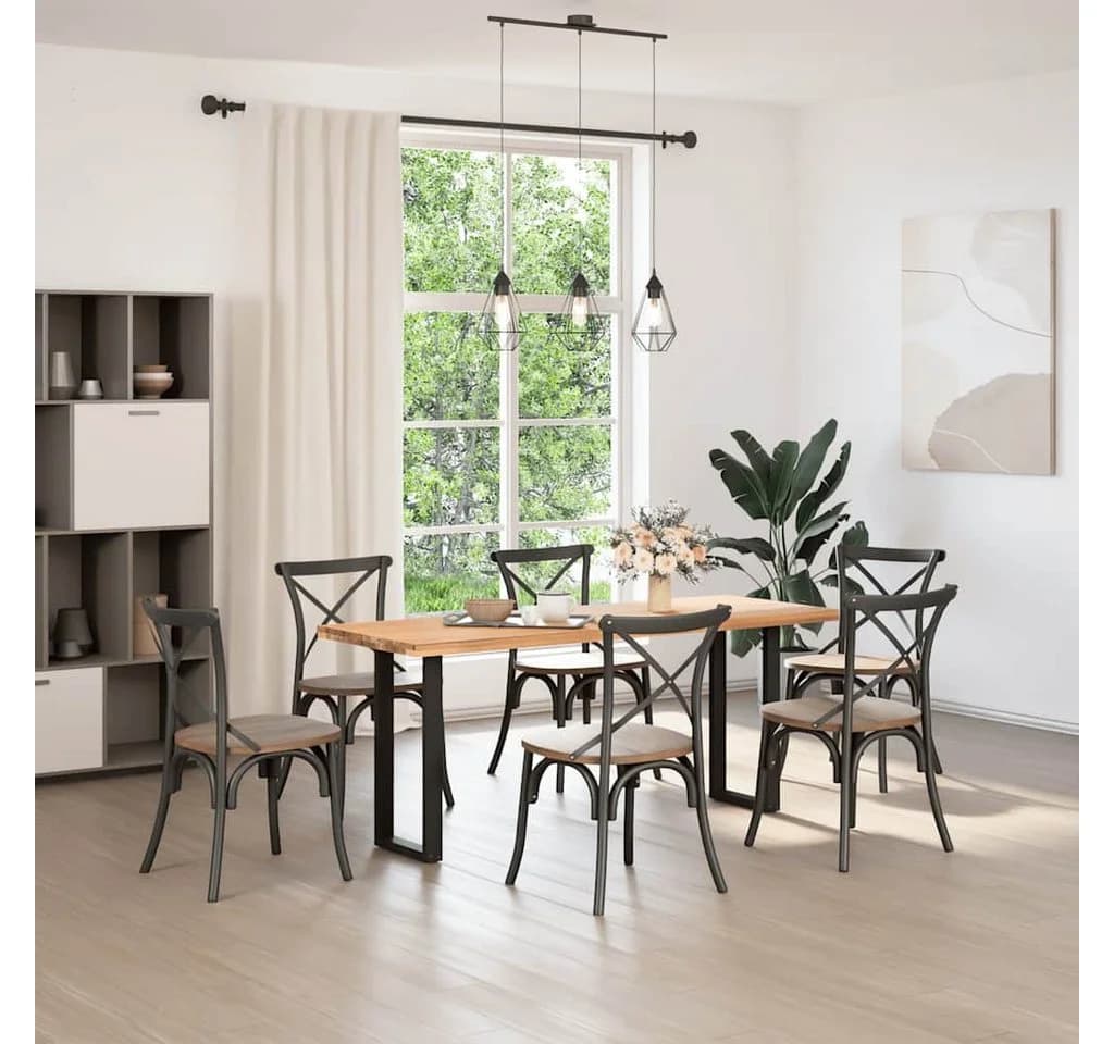 vidaXL Konsolentischbeine U-Form 2 Stk. Schwarz
