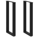 vidaXL Konsolentischbeine U-Form 2 Stk. Schwarz Bild 2