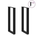 vidaXL Konsolentischbeine U-Form 2 Stk. Schwarz Bild 3