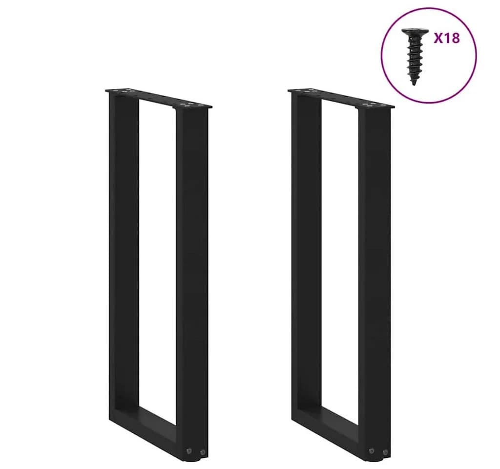 vidaXL Konsolentischbeine U-Form 2 Stk. Schwarz - Bild 3
