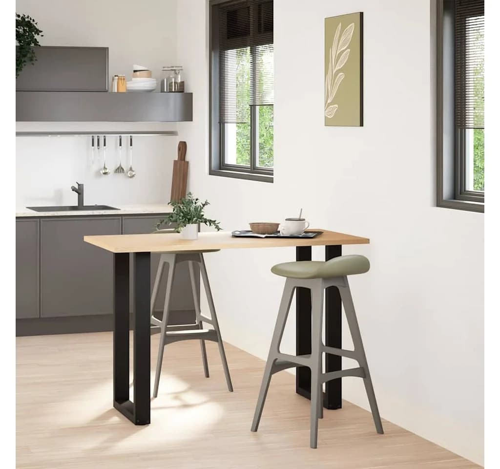 vidaXL Bartischbeine U-Form Schwarz 2 Stk. Stahl