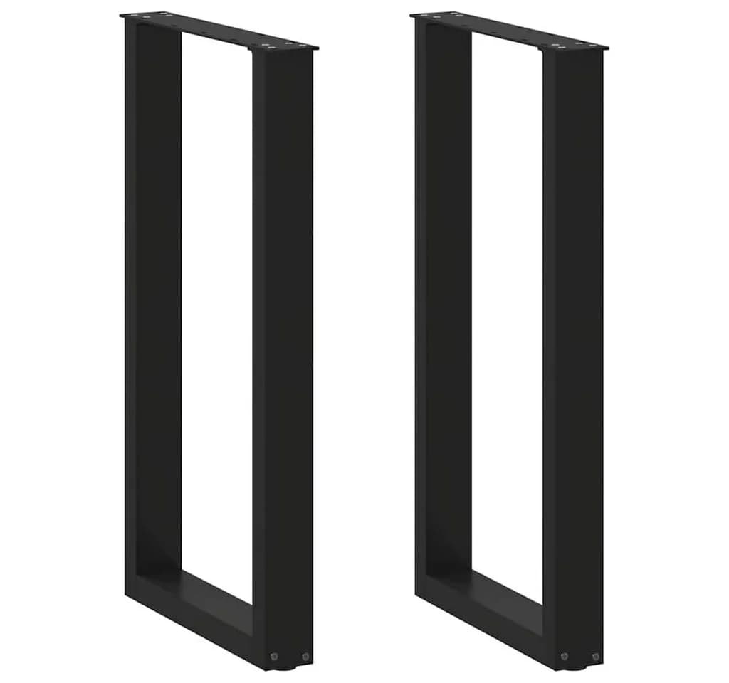 vidaXL Bartischbeine U-Form Schwarz 2 Stk. Stahl - Bild 2
