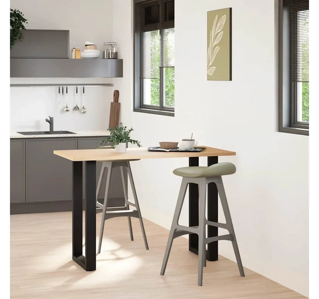 vidaXL Bartischbeine U-Form Schwarz 2 Stk. Stahl