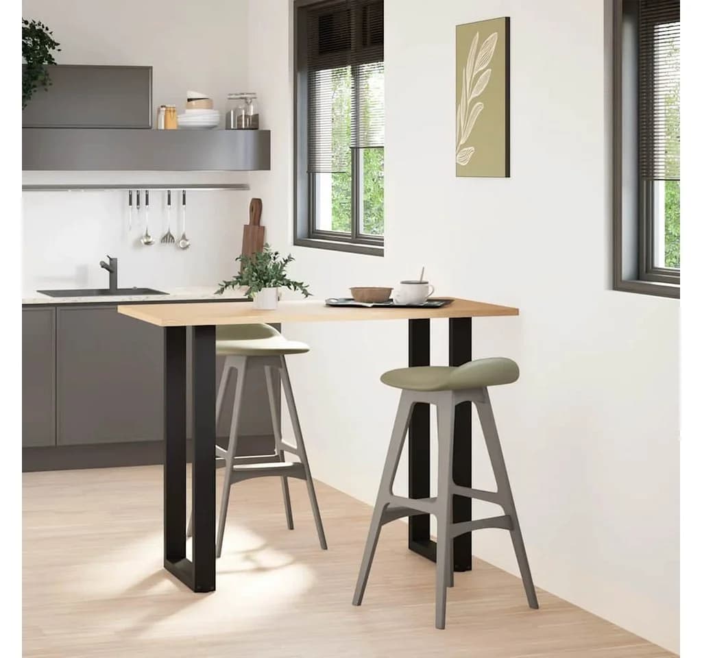 vidaXL Bartischbeine U-Form Schwarz 2 Stk. Stahl