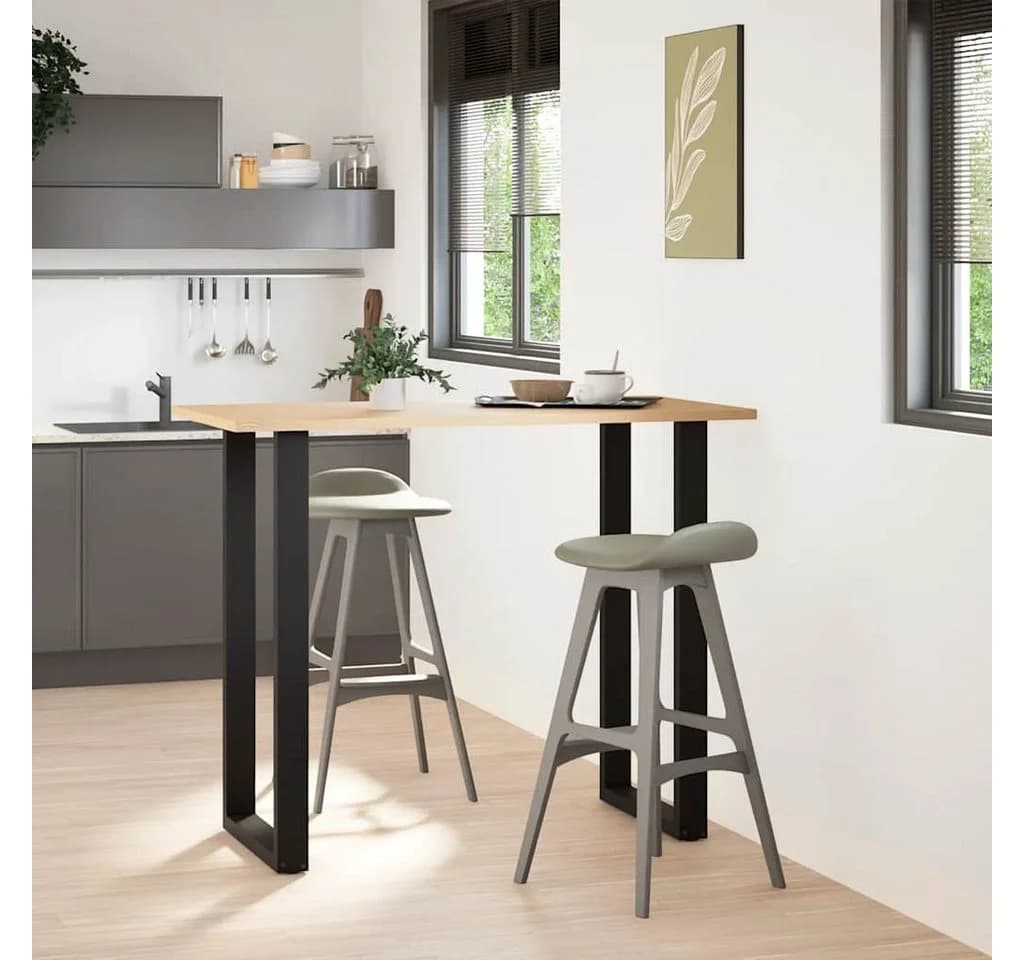 vidaXL Bartischbeine U-Form Schwarz 2 Stk. Stahl