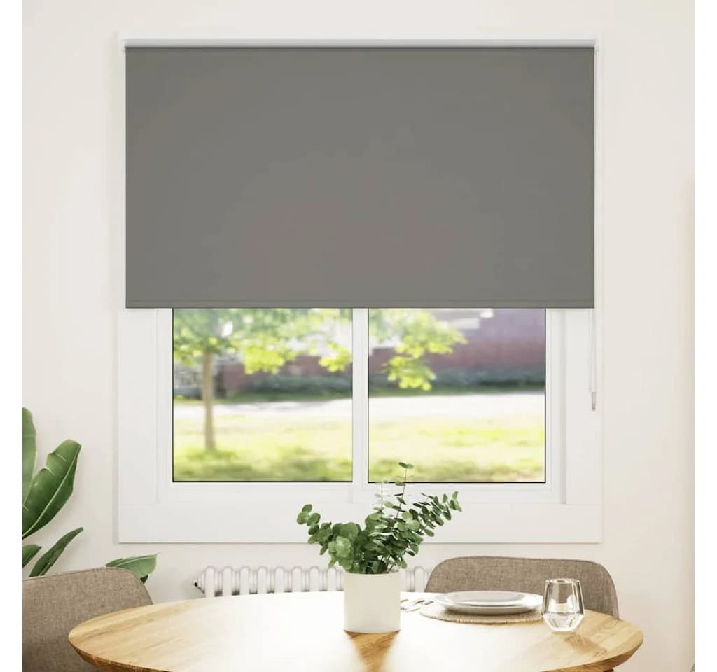 vidaXL Verdunkelungsrollo Grau Polyester 130x130 cm