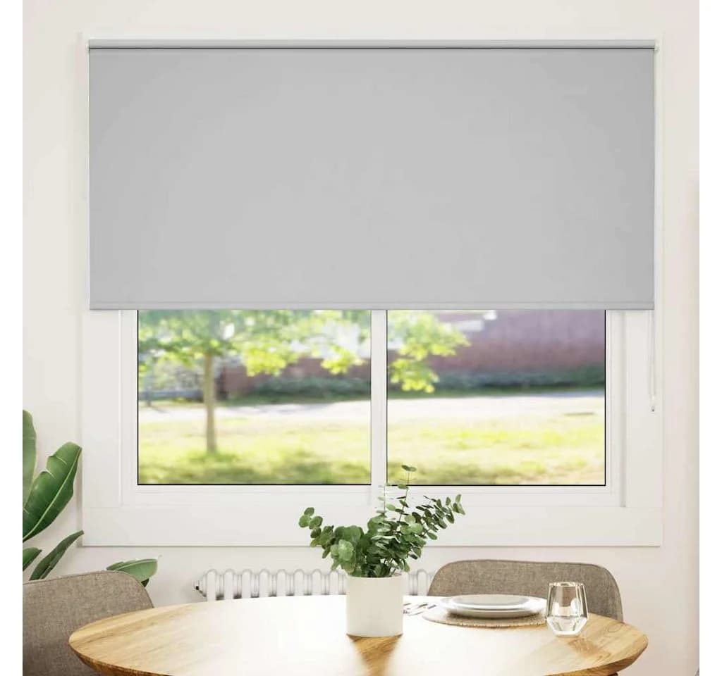 vidaXL Verdunkelungsrollo Hellgrau 160x150cm Polyester