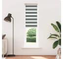 VIDAXL Doppelrollo Dunkelgrau 60x200 cm Zebra-Jalousie Polyester Bild 1