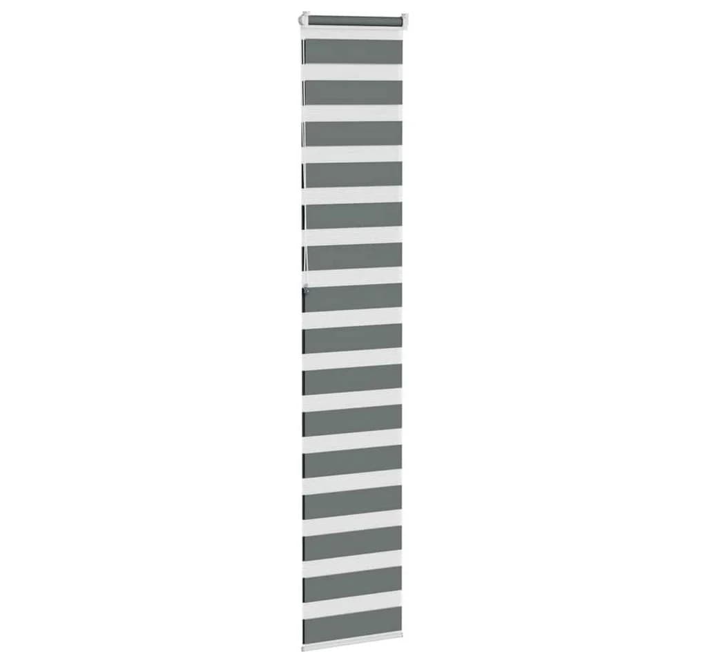 vidaXL Doppelrollo Dunkelgrau 50x230 cm Polyester Zebra-Jalousie - Bild 4