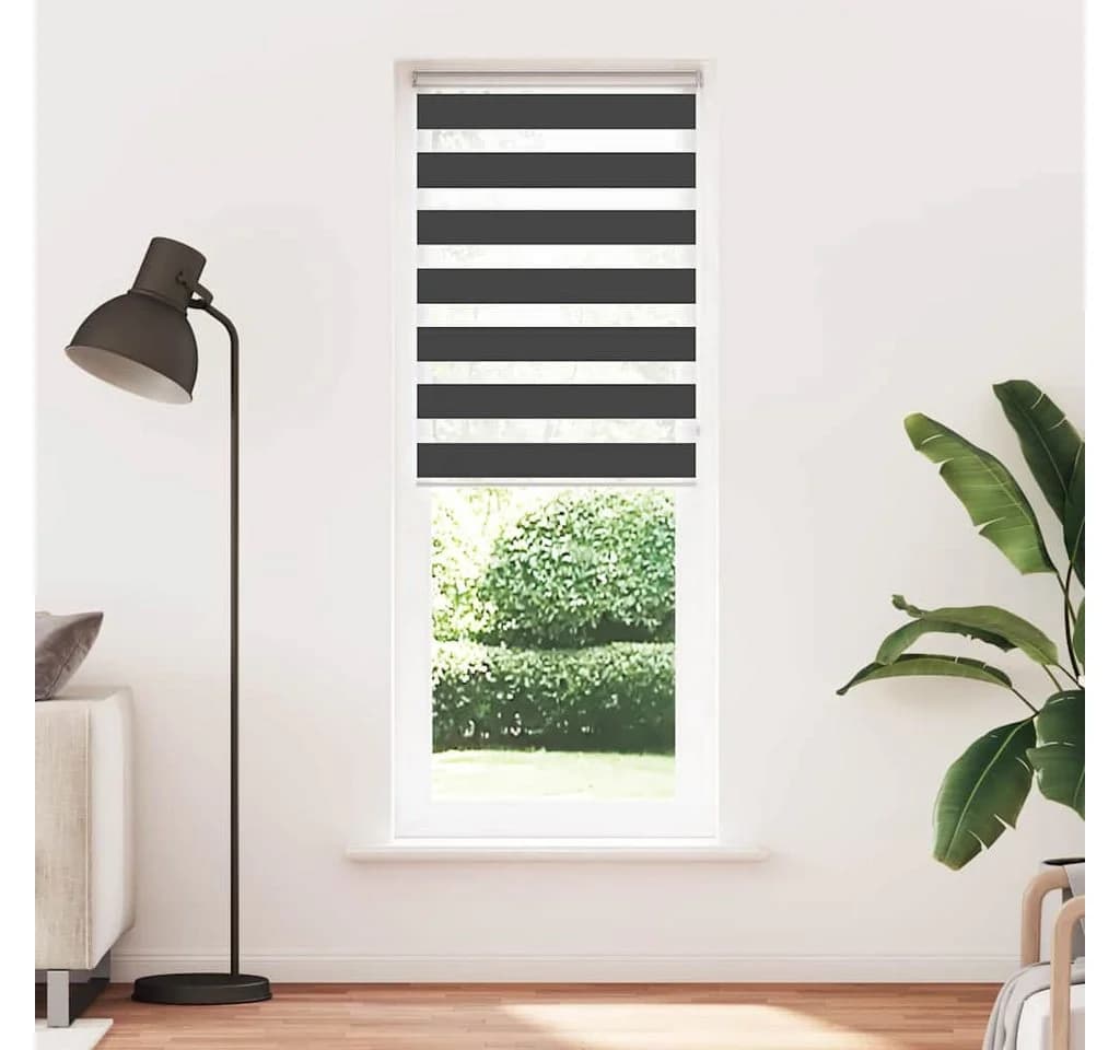VIDAXL Zebra-Rollo Schwarz Modernes Doppelrollo mit Sichtschutz